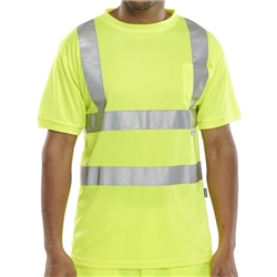 Beeswift Crew Neck High Visibility T-Shirt Saturn Yellow 3XL BSCNTSENSY3XL