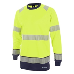 Beeswift High Visibility Two Tone Long Sleeve T-Shirt Saturn Yellow/Navy Blue 2XL HVTT005SYN2XL