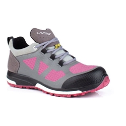 Beeswift Leia Ladies Anti-Static Non-Metallic Lace up Shoe 1Pr Grey & Pink 4 LAV121504