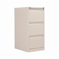 Bisley 3 Drawers Filing Cabinet Lockable 470x622x1016mm Chalk BS3E/CHK