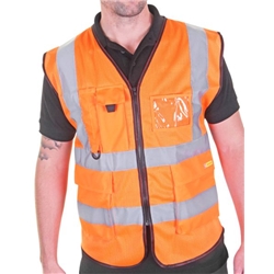 Beeswift Executive Mesh Waistcoat Orange 4XL HVMWEXECOR4XL