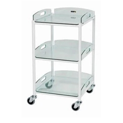 Sunflower Dressing Trolley 46cm Wide 3 x Glass Effect Trays