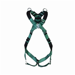 MSA V-Form Full Body Back Chest Shoulder D-Ring Bayonet Safety Harness Green XL MSA10206047