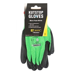 Beeswift Kutstop Micro Foam Nitrile Gloves 1Pr Green XL BS050XL