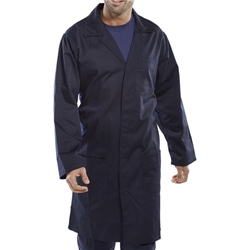 Beeswift Click Polycotton Warehouse Coat Navy Blue Size 50 PCWCN50