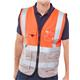 Beeswift High Visibility Two Tone Executive Waistcoat Red/Grey S HVWCTTREGYS