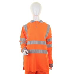 Beeswift Ladies High Visibility Long Sleeve Polo Shirt Orange 2XL LPK28OR2XL