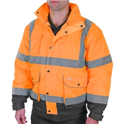 Beeswift Two Tone High Visibility Constructor Bomber Jacket Orange/Navy Blue 2XL CBJTTORN2XL