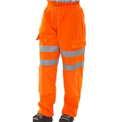 Beeswift High Visibility Fleece Jogging Bottoms Orange 3XL BSJBOR3XL
