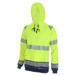 Beeswift High Visibility Two Tone Hooded Sweatshirt Saturn Yellow/Navy Blue 2XL HVTT025SYN2XL