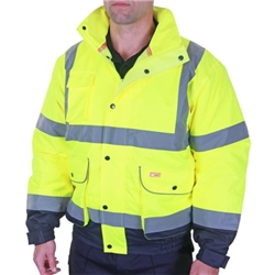 Beeswift Two Tone High Visibility Constructor Bomber Jacket Saturn Yellow/Navy Blue 2XL CBJTTSYN2XL
