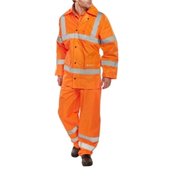 Beeswift Lightweight EN471 EN343 Jacket/Trouser Suit Orange 2XL TS8OR2XL