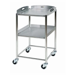 S.Steel Surgical Trolley 46x52x86cm (2 x S.Steel Trays)
