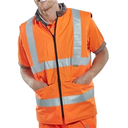 Beeswift High Visibility Reversible Bodywarmer Orange/Grey 3XL BWENGOR3XL