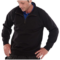 Beeswift Quarter Zip Sweatshirt Black 2XL CLQZSSBL2XL