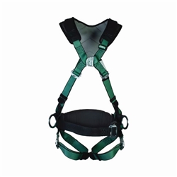 MSA XL V-Form + Back & Chest & Hip D-Ring Bayonet Harness W & W Belt Green Standard MSA10206055