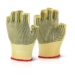 Beeswift Reinforced Fingerless Dotted Gloves 1Pr Yellow 8 KFLGMWD08