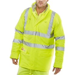 Beeswift MicroflexFire Retardant Anti-Static Padded Jacket Saturn Yellow 4XL CFRLR3456SY4XL