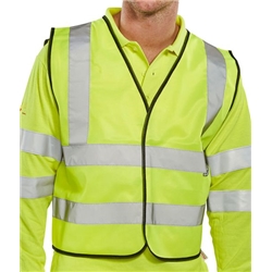 Beeswift High Visibility Short Length Waistcoat App G Saturn Yellow 2XL WCENGSH2XL