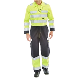 Beeswift ARC Flash High Visibility Coverall Saturn Yellow & Navy Blue 38 CARC7SYN38