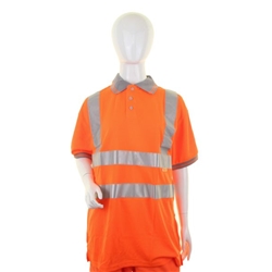 Beeswift Ladies High Visibility Short Sleeve Polo Shirt Orange M LPK26ORM