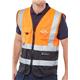 Beeswift High Visibility Two Tone Executive Waistcoat Orange/Black 3XL HVWCTTORBL3XL