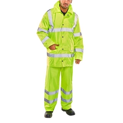 Beeswift Lightweight EN471 EN343 Jacket/Trouser Suit Saturn Yellow 2XL TS8SY2XL