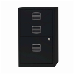 Bisley 3 Drawer Home Filing Cabinet A4 413x400x672mm Black PFA3-93