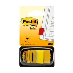Post-it Index Flags Repositionable 25x43mm 12x50 Tabs Yellow (Pack 600) 7100102671
