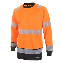 Beeswift High Visibility Two Tone Long Sleeve T-Shirt Orange/Black 2XL HVTT005ORBL2XL