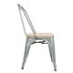 Bolero Bistro Side Chairs with Wooden Seat Pad Galvanised Steel (4 pack)