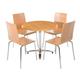 Bolero Square Back Sidechair Natural Finish (4 Pack)