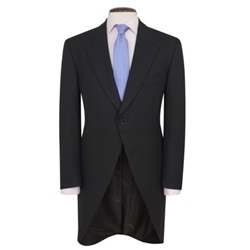 Brook Taverner Mix & Match Traditional Morning Tailcoat Suit Jacket Herringbone Black 46 Long 5701A
