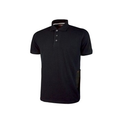U Power Gap Short Sleeve Pique Shirt Carbon Black Large
