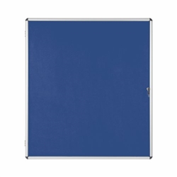 Bi-Office Enclore Display Case; Blue Felt Surface; Lockable Acrylic Door; Aluminium Frame; 1160x1288mm - 20x A4