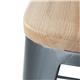 Bolero Bistro Backrest High Stools with Wooden Seat Pad Gun Metal (4 pack)