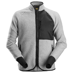 Snickers 8021 Allroundwork Pile Full Zip Jacket Light Grey Melange/Black Small
