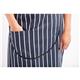Whites Butchers Stripe Bib Apron with Pocket Blue/White