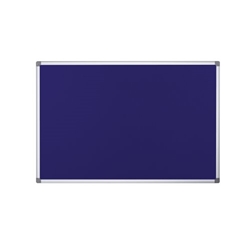 Bi-Office Fire Retardant Notice Board; Blue Felt Surface; Aluminium Frame; 2400x1200mm