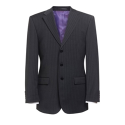 Brook Taverner Sophisticated Imola Classic Fit Single Breasted Jacket Charcoal Pinstripe 42 Short 5646F