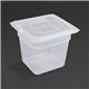 Vogue Polypropylene 1/6 Gastronorm Container with Lid 150mm (4 pack)