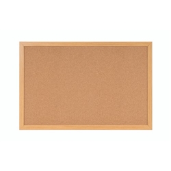 Bi-Office Earth Notice Board; Cork Surface; Prime Oak MDF Frame; 240x120cm