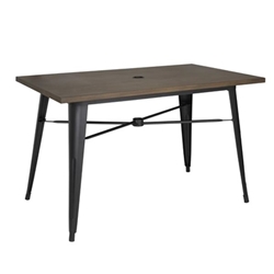 Bolero Complete Outdoor Aluminium Table Dark Wood Effect 1200x760mm