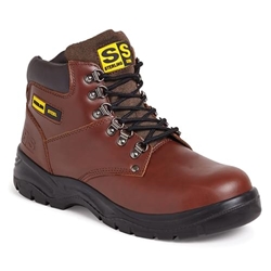 Sterling Steel S1P SRC Leather Derby Boot Brown [Size UK 9/ EU 43]