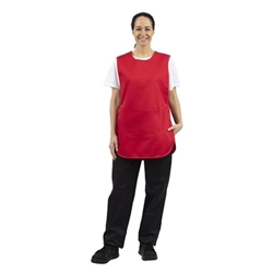 Whites Tabard With Pocket Red
