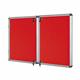 Bi-Office Enclore Display Case; Red Felt Surface; 2 Lockable Acrylic Doors; Aluminium Frame; 2430x1230mm - 40x A4