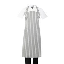 Whites Butchers Stripe Bib Apron Grey/White
