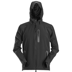 Snickers 1218 Flexiwork Waterproof Soft Shell Jacket With Hood Black Medium