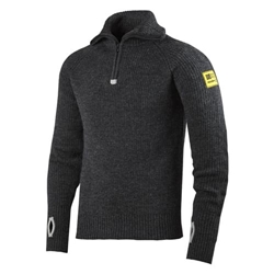 Snickers 2905 Half Zip Wool Sweater Anthracite Melange Xtra Small