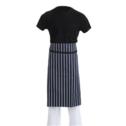 Whites Bistro Apron Blue/White Butchers Stripe 900x800mm